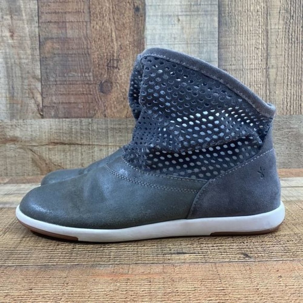 Emu Australia Gray Leather Suede Perforated Numeralla Ankle Boots‎ Womens 8.5 - Picture 6 of 13